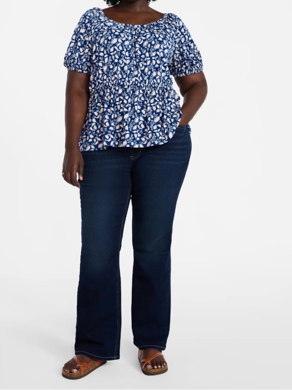 Terra & Sky Women's Peplum Top - Picture 2 of 5